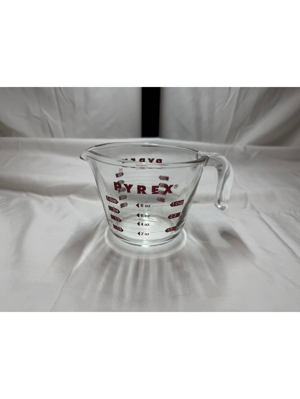 Pyrex 1 Cup Glass Measuring Cup 250 mL 8 oz Red Lettering Made in USA Corning